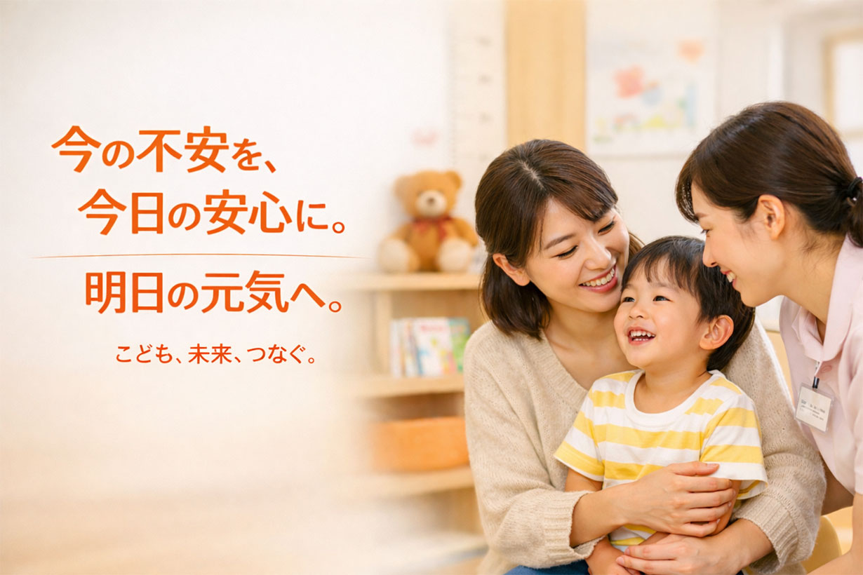 今の不安を、今日の安心に。明日の元気へ。子供、未来、つなぐ。
