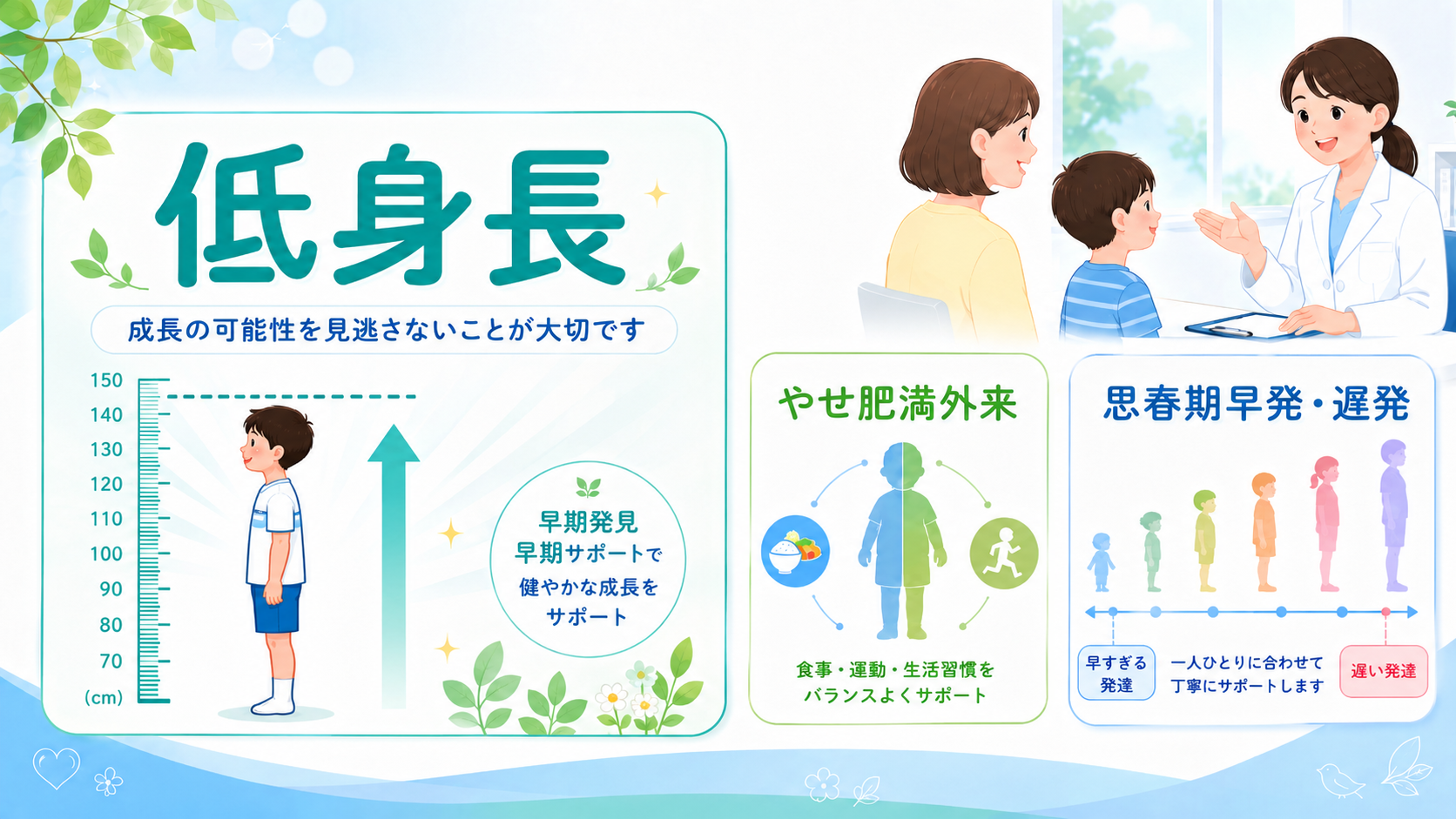 低身長・やせ肥満・思春期早発
